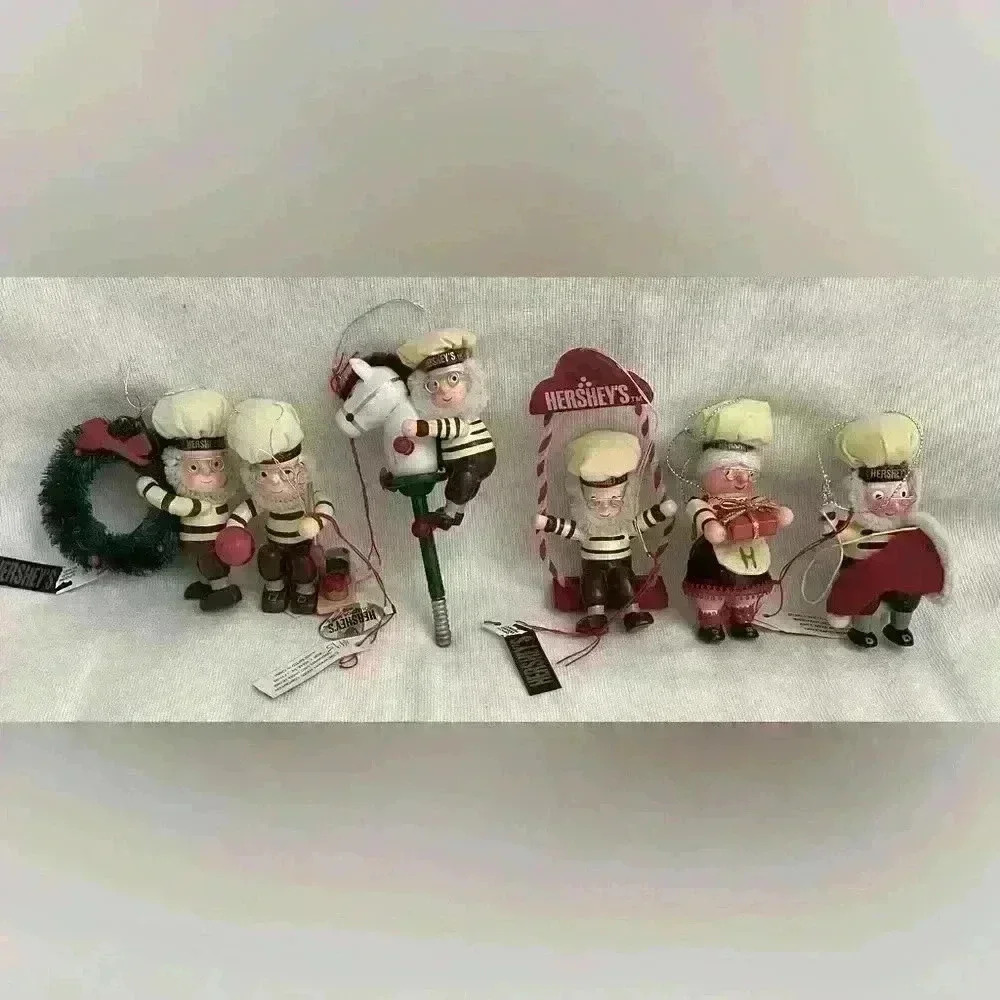 Vintage Hersheys Ornaments Set of 6 Christmas Holiday